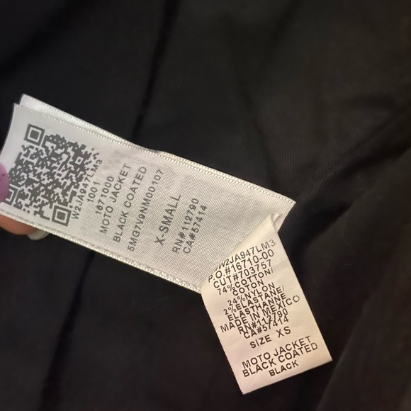 True Religion waxed denim lined black vegan leather black motorcycle jacket xs - Picture 6 of 12